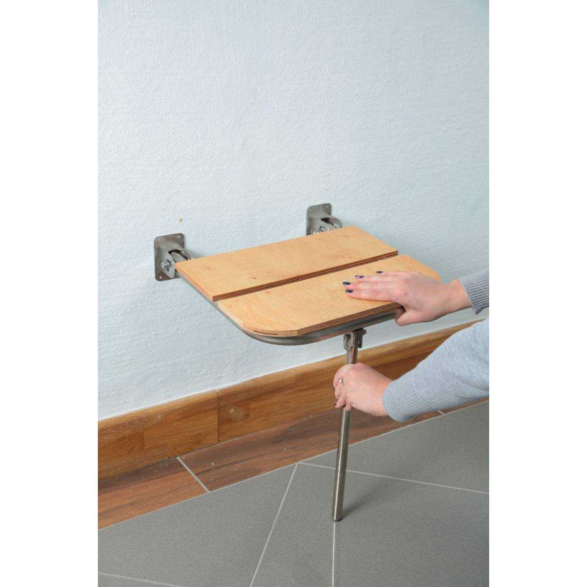 Стілець відкидний для душа з композитного матеріалу, для людей з обмеженими можливостями 147303 Noksi