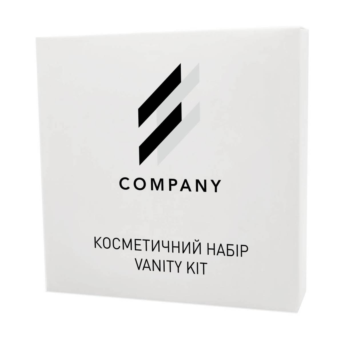 Косметический набор VK4/2 в коробочке из белого картона с логотипом VK4/2-1LW HSG