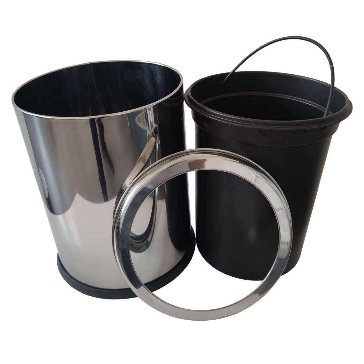 Відро для сміття 12 л з кільцем зажимом, нержавіюча сталь 469400 Noksi