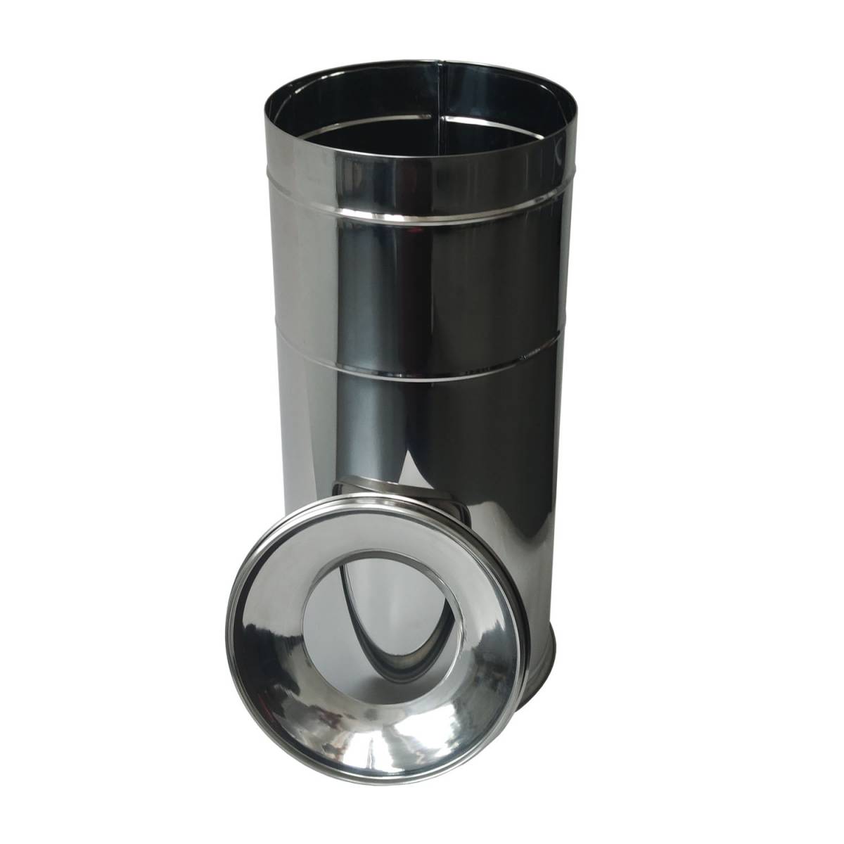 Урна для мусора 42 л, ведро с плоской крышкой из нержавеющей стали 574400 Noksi