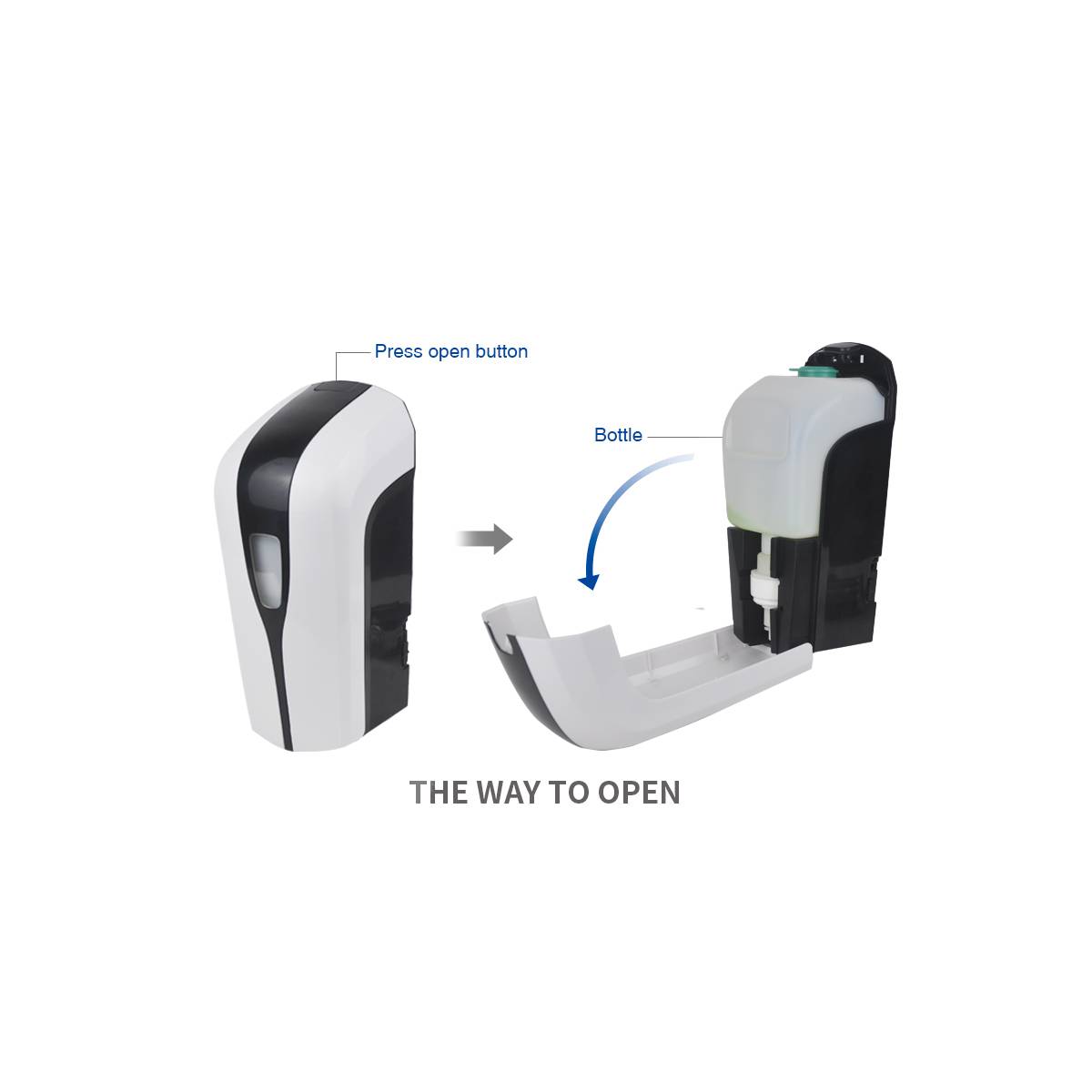 Дозатор сенсорний 1л рідкого мила, дезінфікуючого засобу та стійка-тримач L270xW400xH1500mm HS-1808-Y HSG