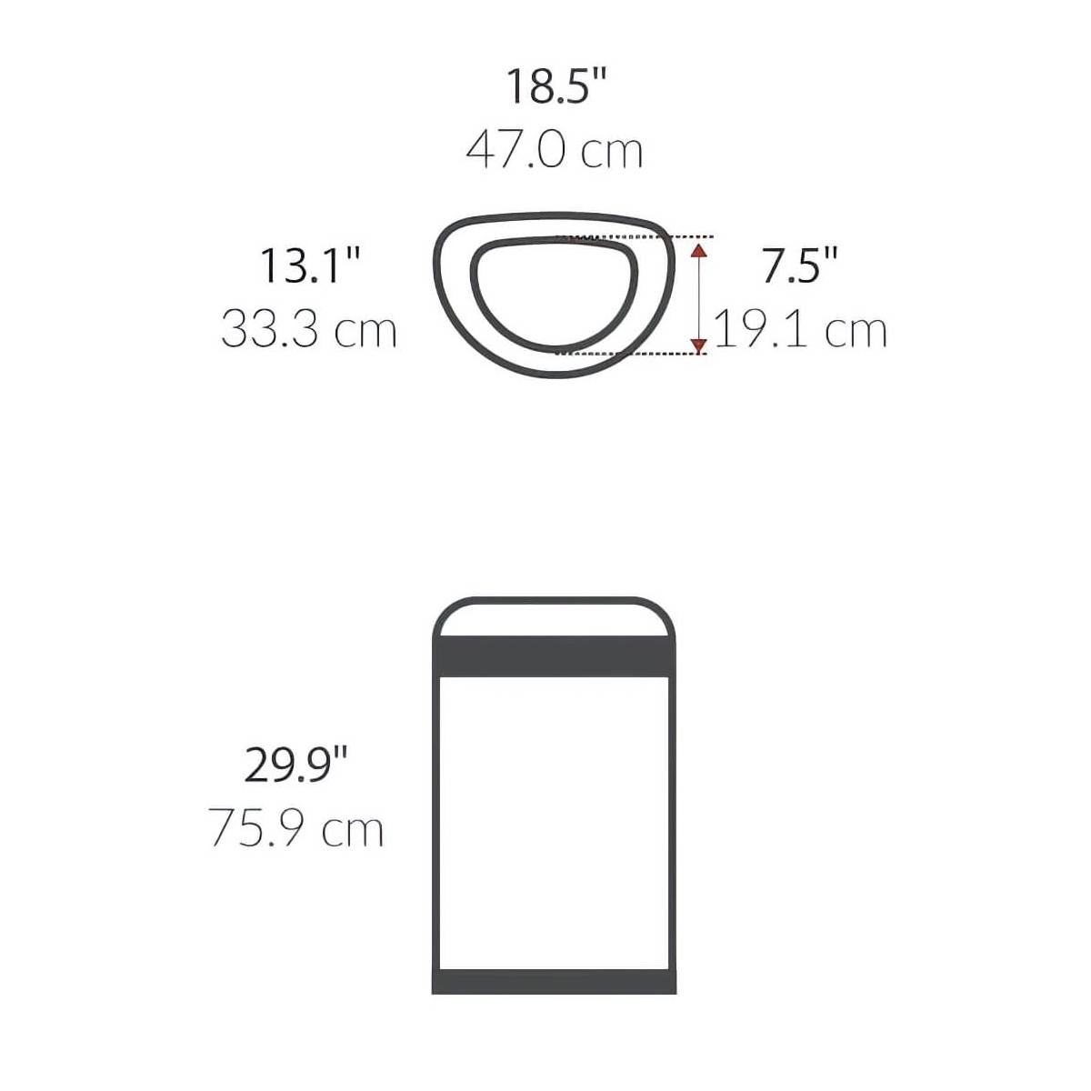 Урна відкрита напівкругла 60л BULLET (CW1468) CW1468 Simplehuman
