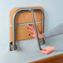 Стілець відкидний для душа дерев'яний, для людей з обмеженими можливостями 147300 Noksi