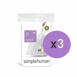 Мешки для мусора плотные с завязками 10л SIMPLEHUMAN CW0201 Simplehuman Мешки для мусора плотные с завязками 10л SIMPLEHUMAN CW0201 Simplehuman