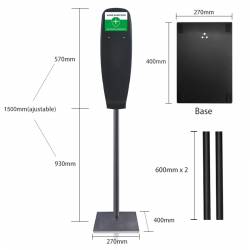 Стойка-держатель автоматических дозаторов напольная, сталь и пластик L270xW400xH1500mm FS-01B HSG Стойка-держатель автоматических дозаторов напольная, сталь и пластик L270xW400xH1500mm FS-01B HSG