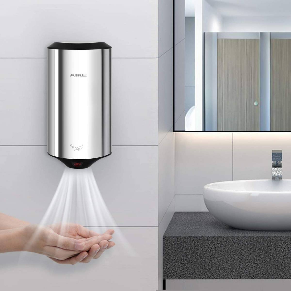 Электросушилка для рук из нержавеющей стали, высокоскоростная AK2805 AIKE