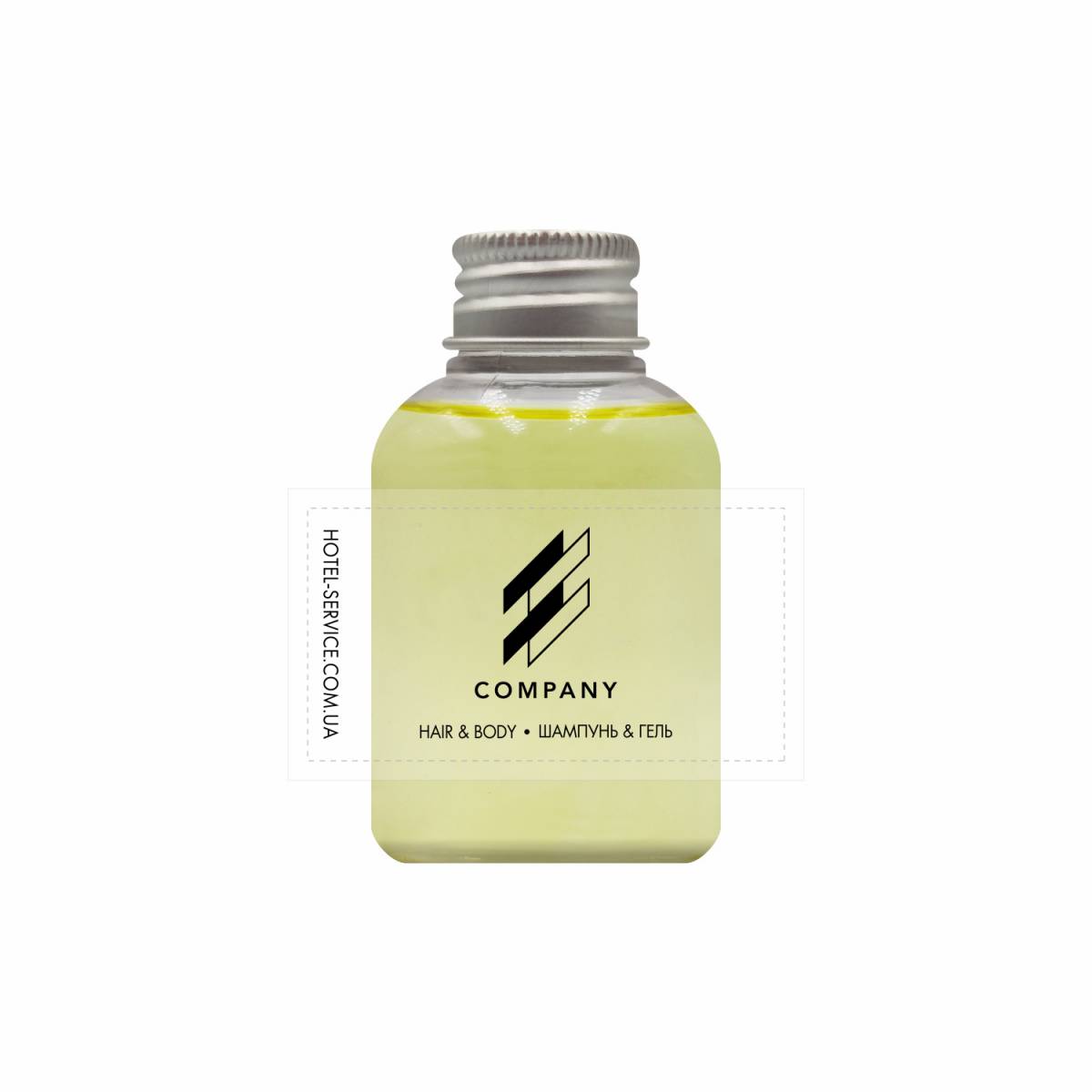 Гель 2в1 для волосся та тіла 30 мл з логотипом на прозорій плівці C-HB30LF HSG