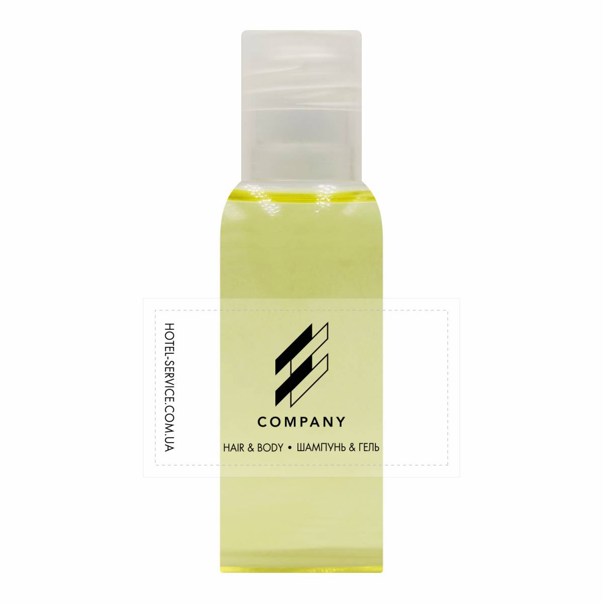 Гель 2в1 для волос и тела 30 мл с логотипом заказчика на прозрачной пленке B-HB30LF HSG