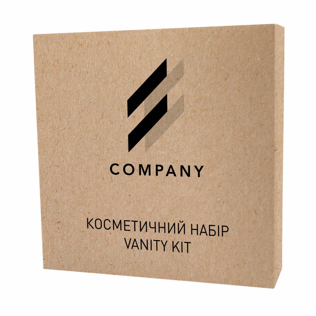 Косметичний набір VK4/2 з логотипом замовника, коробочка з крафт картону Cr1L-VK4/2 HSG