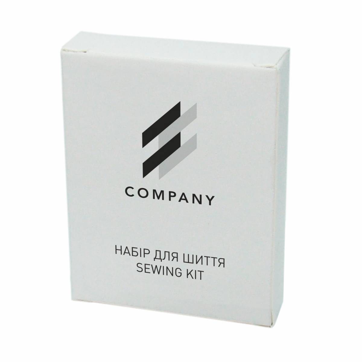 Швейный набор в коробочке из белого картона с логотипом LW2-SK6 HSG