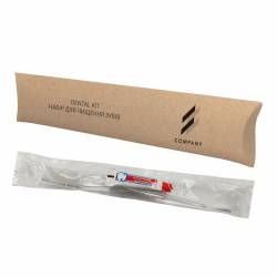 Зубний набір у коробочці з крафтового картону з логотипом LCr3-DK5 HSG