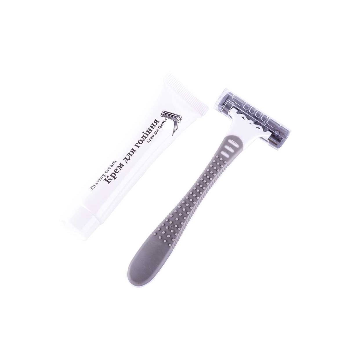 Набор для бритья в коробочке из крафтового картона с логотипом LCr3-SK2 HSG