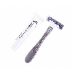 Набор для бритья в коробочке из крафтового картона с логотипом LCr3-SK2 HSG