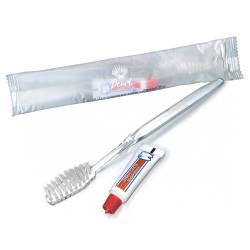 Зубний набір Pearl для готелів Flow Pack, прозора щітка 18 см, паста 5 гр. P-DK5 HSG Зубний набір Pearl для готелів Flow Pack, прозора щітка 18 см, паста 5 гр. P-DK5 HSG