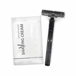 Набір для гоління в коробочці з білого картону з логотипом LW3-SK2/S HSG