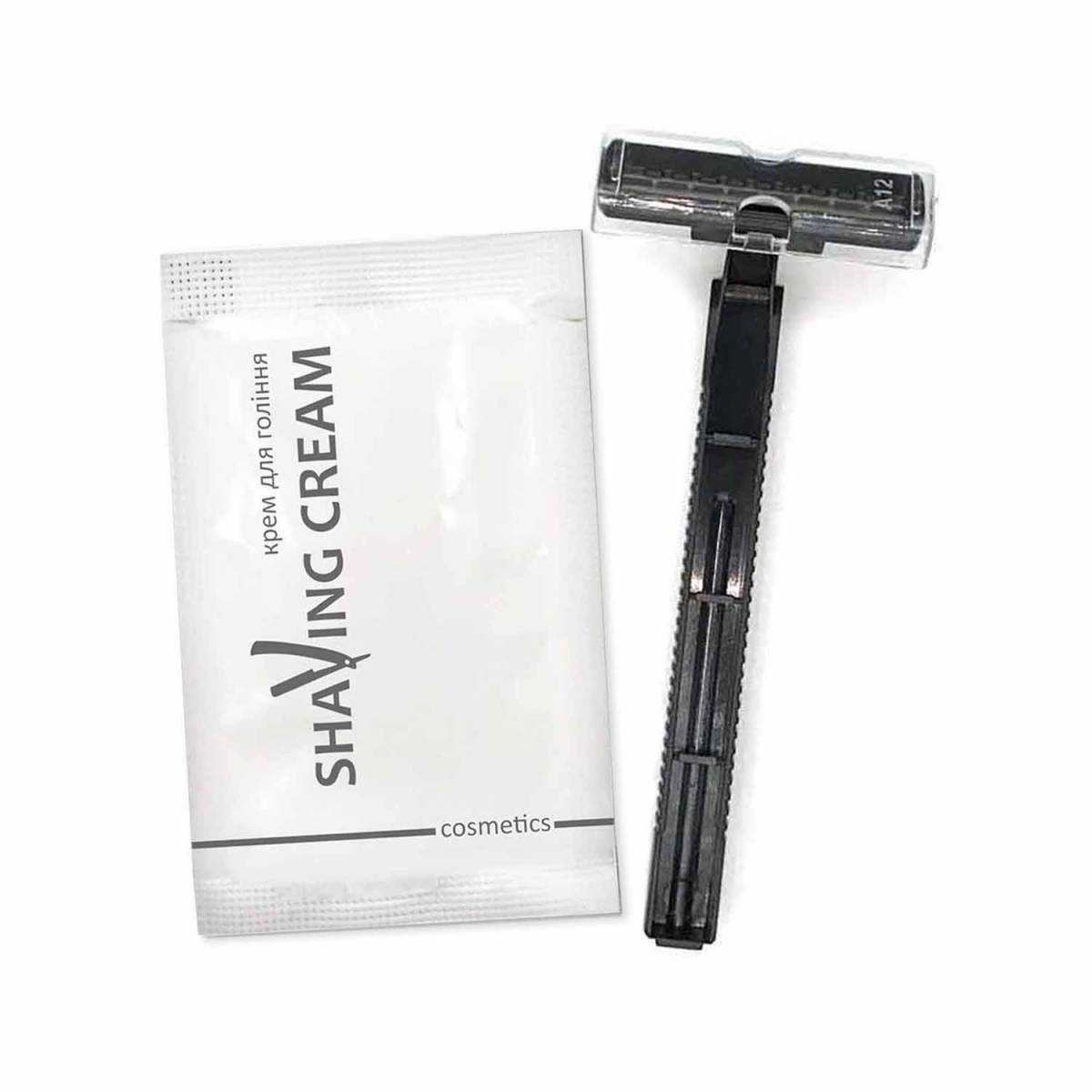 Набір для гоління в коробочці з крафтового картону з логотипом LCr3-SK2/S HSG