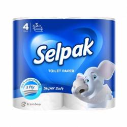 SELPAK Папiр туалетний білий 4шт (12уп/ящ) 32361100 Selpak