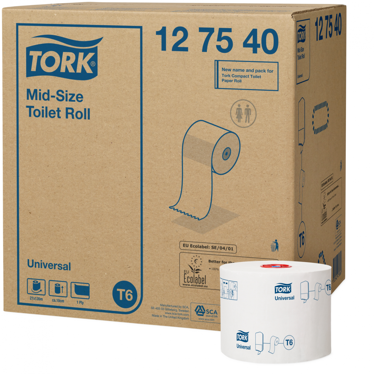 Папір туалетний Tork Universal авто-шифт в рулонах 1 шар, 135м, 1 рулон (Т6) 33870600 Tork