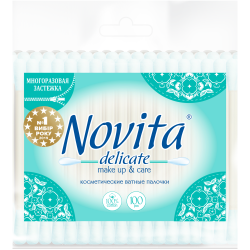 Палички ватні в поліетиленовому пакеті NOVITA Delicate 100шт 41202340 Novita