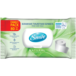 Вологий туалетний папір Smile "Family" 80 шт. 42100500 Smile