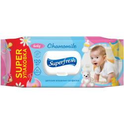 Влажные салфетки Superfresh для детей и мам с экстрактом ромашки 120 шт. 42105632 Superfresh