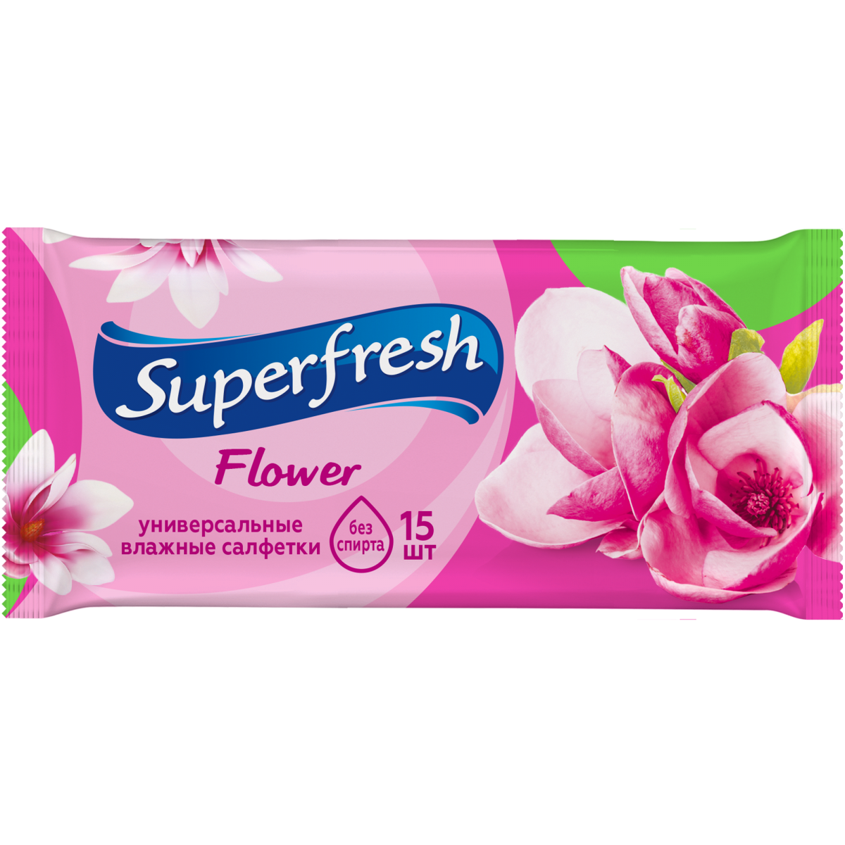 Super Fresh Серветка волога Flower 15 шт. 42215169 Superfresh