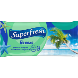 Super Fresh Серветки вологі Breeze 15 шт. 42215349 Superfresh
