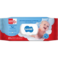 Влажные салфетки ТМ Bambik детские с овсяным молочком 120 шт. 43406100 Bambik