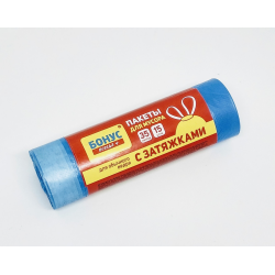 БОНУС Пакет для мусора п/э 45*55 черный 35л/15шт (110шт/ящ) 16100160 Бонус