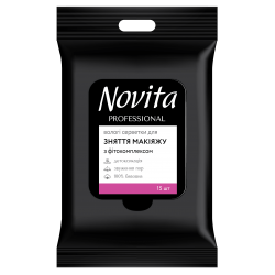 NOVITA PROFESSIONAL Влажная салфетка для снятия макияжа с фитокомплексом 15шт 42304834 Novita