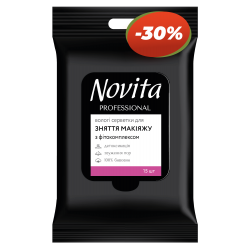 NOVITA PROFESSIONAL Влажная салфетка для снятия макияжа с фитокомплексом 15шт 42304834 Novita 2