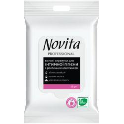 NOVITA PROFESSIONAL Влажная салфетка для интимной гигиены с растительным комплексом 15шт 42305114 Novita