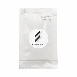 Шампунь 10 мл з логотипом замовника на круглій паперовій етикетці SACHET-R-SH10LP HSG