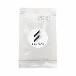 Гель для душа 10 мл с логотипом заказчика на круглой бумажной этикетке SACHET-R-SG10LP HSG