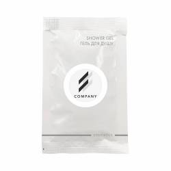 Гель для душа 10 мл с логотипом заказчика на круглой бумажной этикетке SACHET-R-SG10LP HSG
