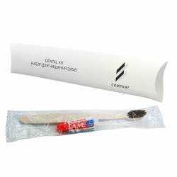 Зубной набор в коробочке из белого картона с логотипом LW3-DK5/ECO HSG