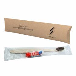 Зубний набір у коробочці з крафтового картону з логотипом LCr3-DK5/ECO HSG