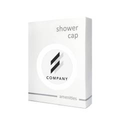 Шапочка для душу в коробочці з логотипом на круглому стікері LW3S-SC47 HSG