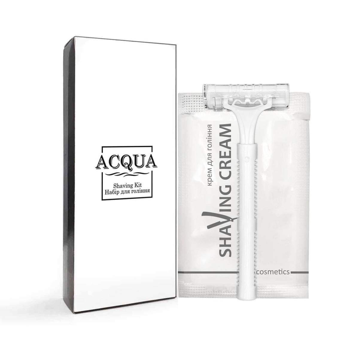 Набір для гоління ACQUA в картонній коробочці для готелів Q-SK2/S HSG
