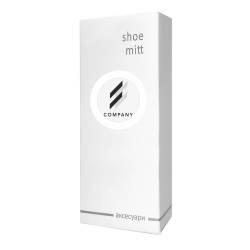 Рукавица для полировки обуви в коробочке с логотипом на круглом стикере LWS-SM1 HSG