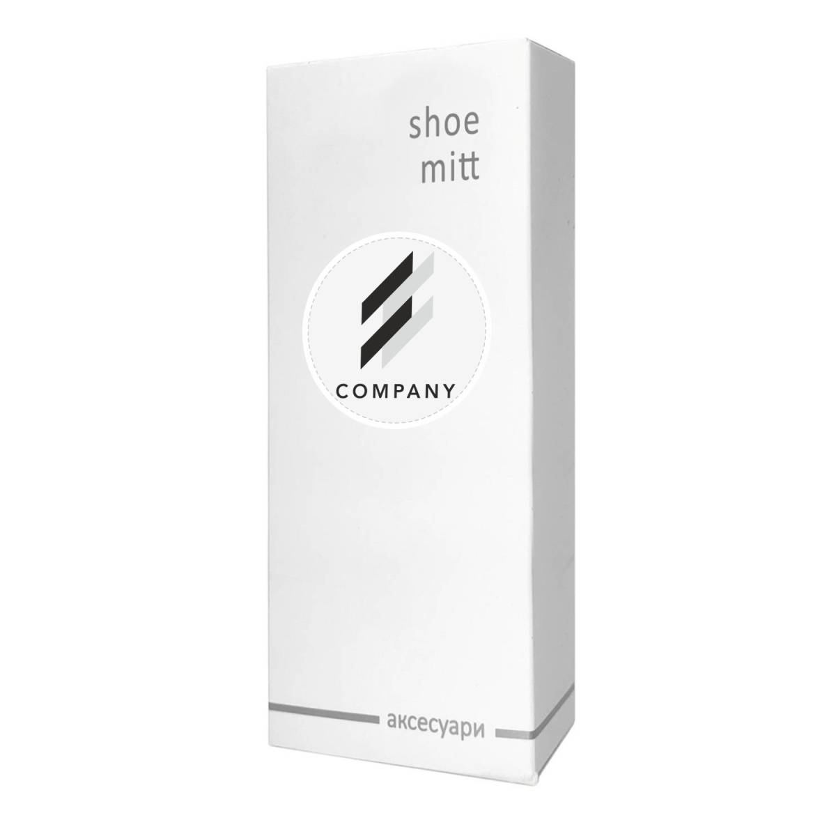 Рукавица для полировки обуви в коробочке с логотипом на круглом стикере LWS-SM1 HSG
