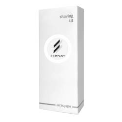 Набор для бритья в коробочке с логотипом на круглом стикере LWS-F-SK2/S HSG