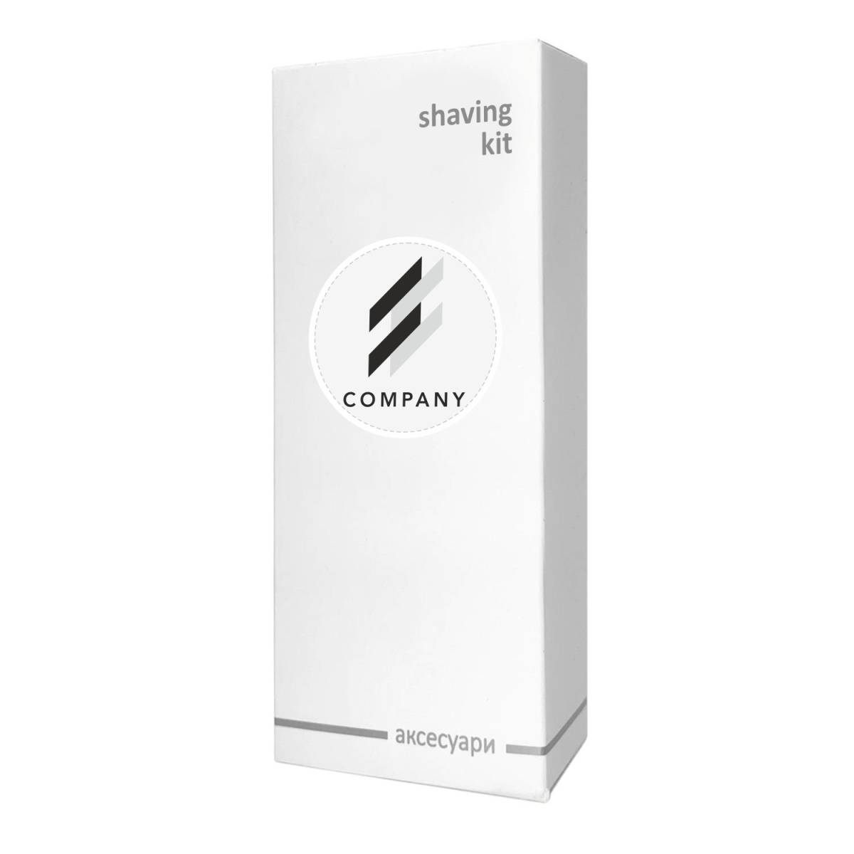 Набор для бритья в коробочке с логотипом на круглом стикере LWS-F-SK2/S HSG
