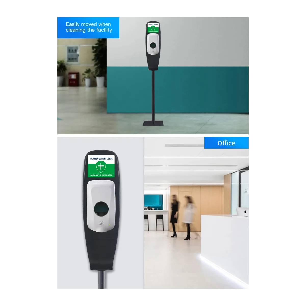 Стійка-тримач автоматичних дозаторів підлогова, сталь і пластик L270xW400xH1500mm FS-01B HSG