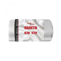Мішки для сміття поліетиленові 60л ЧИСТОТА ТА БЛИСК (Білі) M30101 Атма