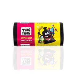 Пакети для сміття Такі Пакі 60л 40 шт чорні 4820201220146 ТМ Такі Пакі