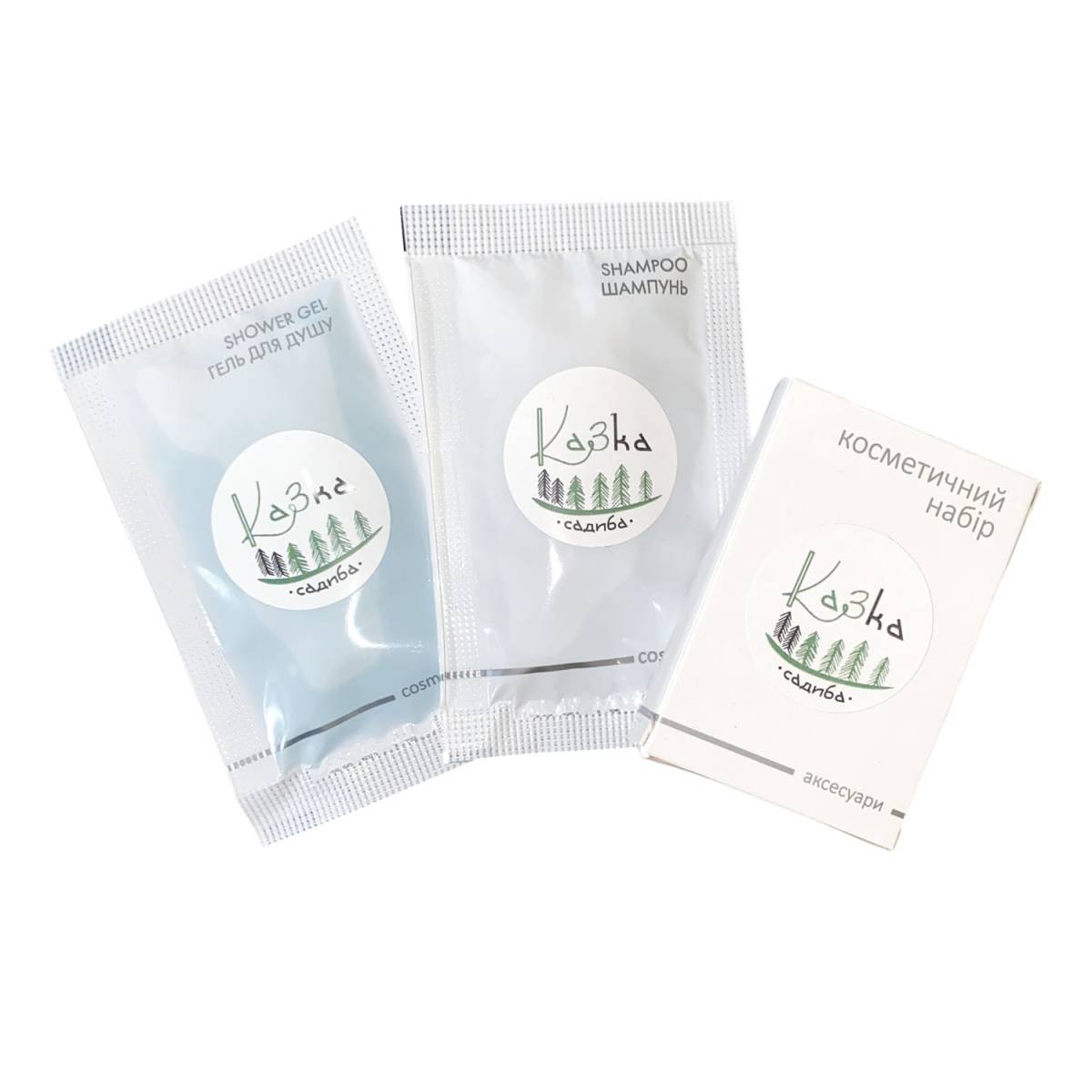 Шампунь 10 мл з логотипом замовника на круглій паперовій етикетці SACHET-R-SH10LP HSG