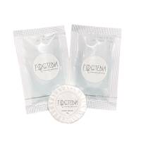 Шампунь 10 мл с логотипом заказчика на круглой бумажной этикетке SACHET-R-SH10LP HSG