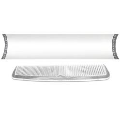 Гребінець прозорий 14 см в картонній коробці з логотипом на круглому стікері LR-C14 HSG 2