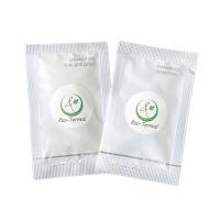 Шампунь 10 мл з логотипом замовника на круглій паперовій етикетці SACHET-R-SH10LP HSG